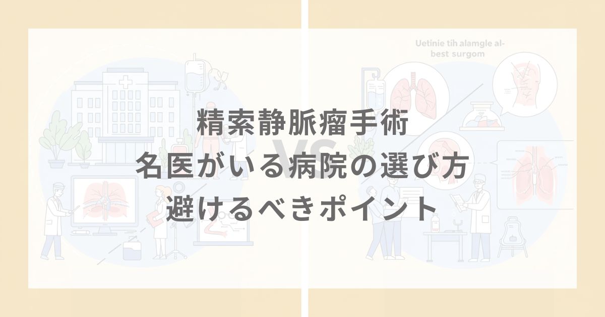 精索静脈瘤手術・名医がいる病院の選び方｜避けるべきポイント